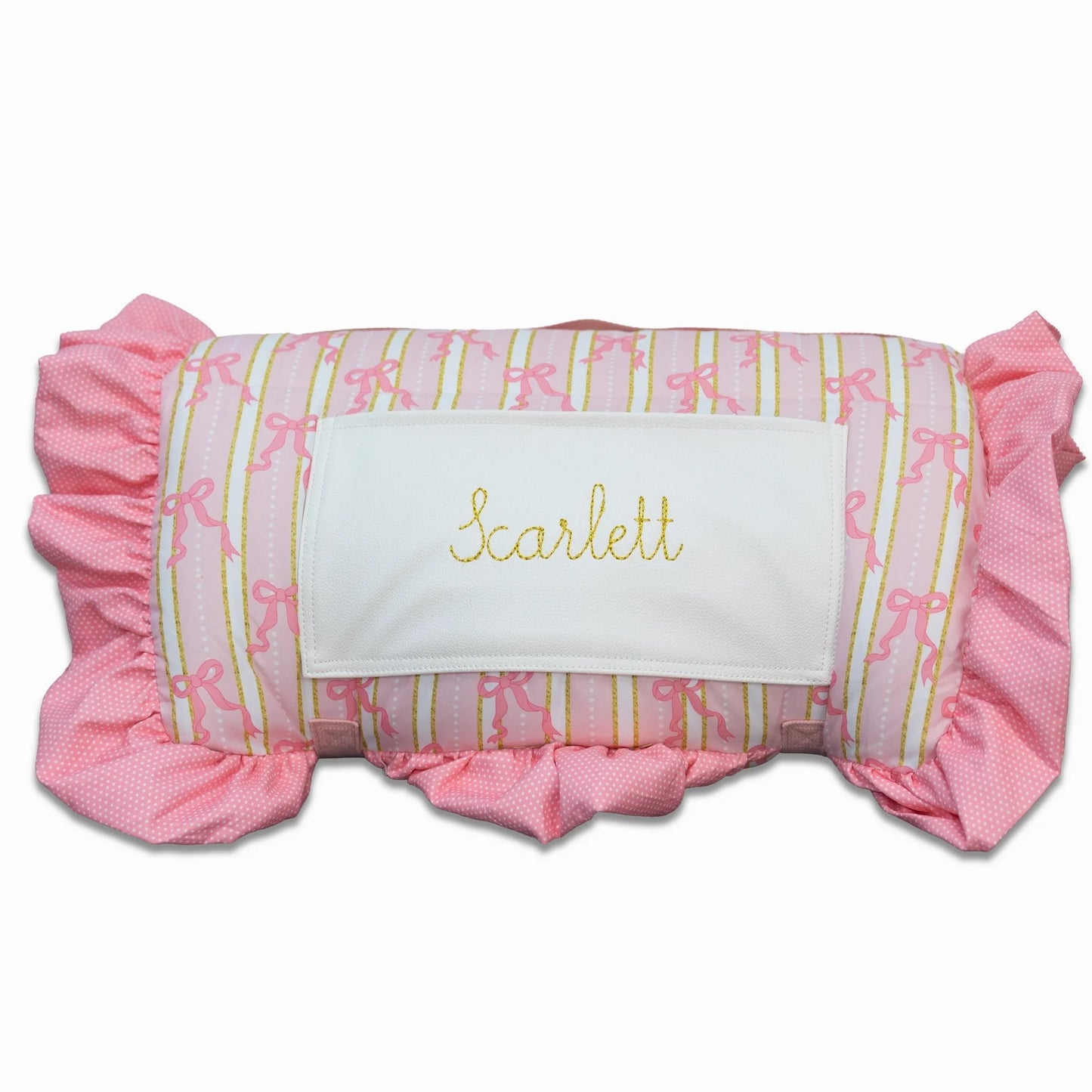 Pink Bows Ruffle Nap Mat