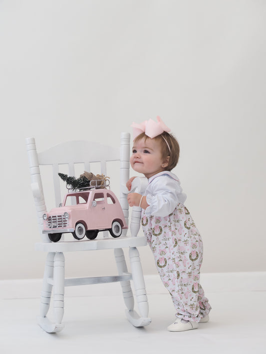 Christmas Toile & Stripe Collins Romper