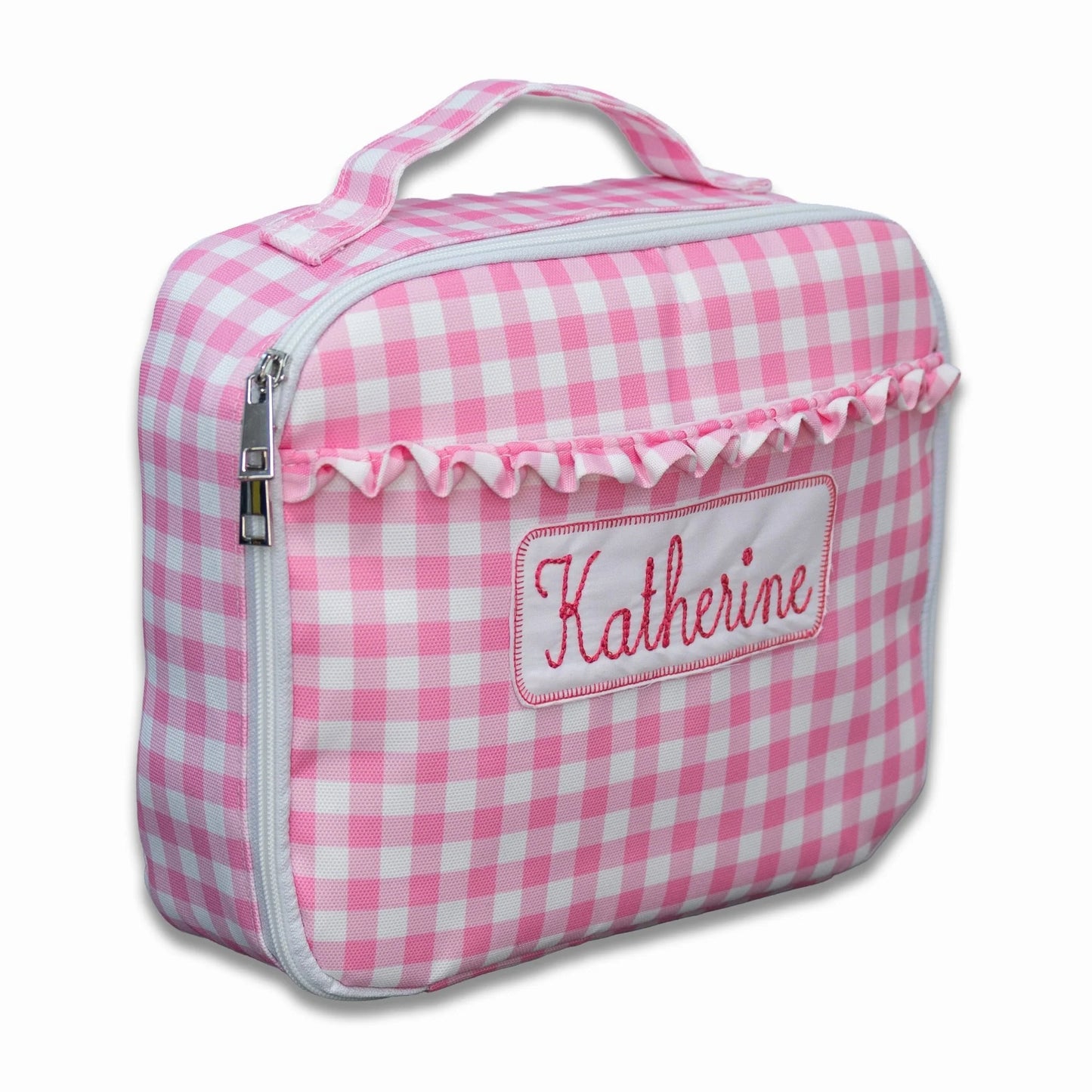 Pink Gingham Lunch Box