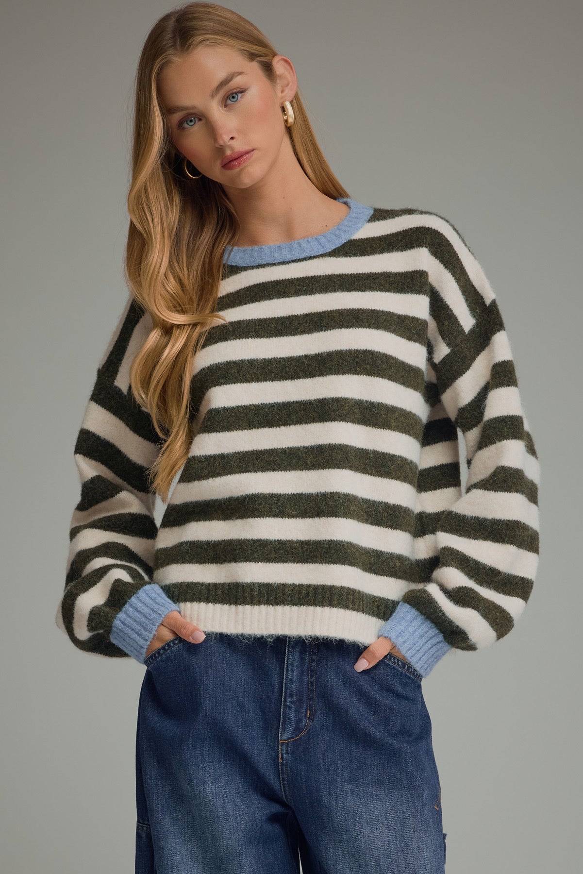 Olive Striped Sweater