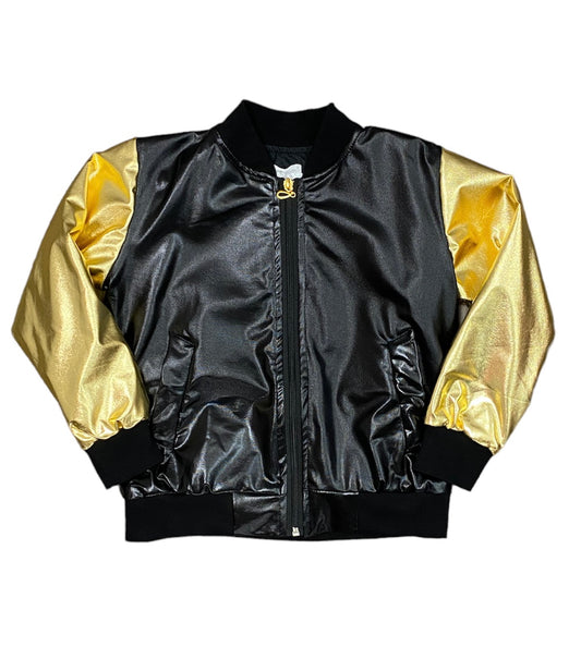 Black And Gold Metallic Jacket