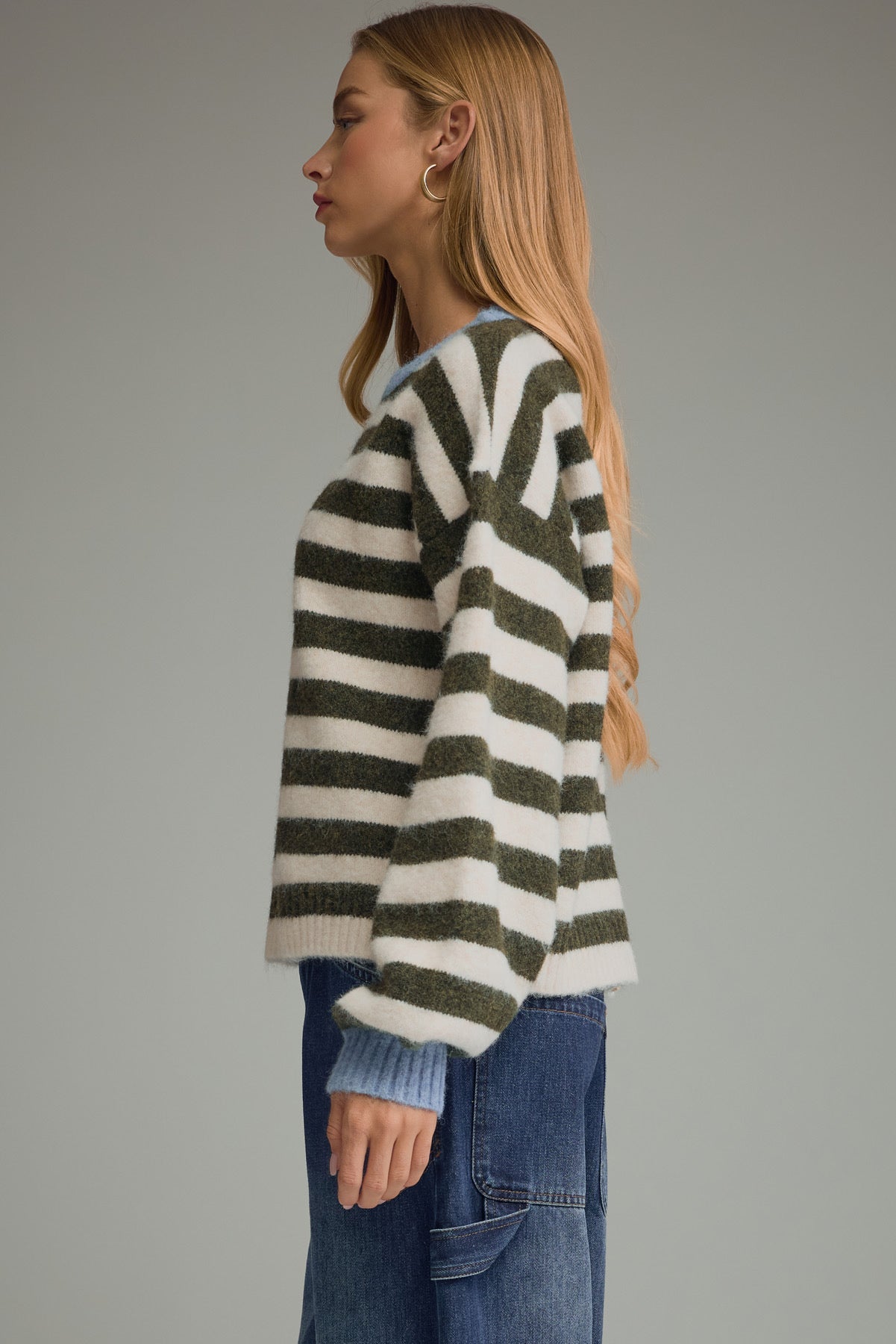 Olive Striped Sweater