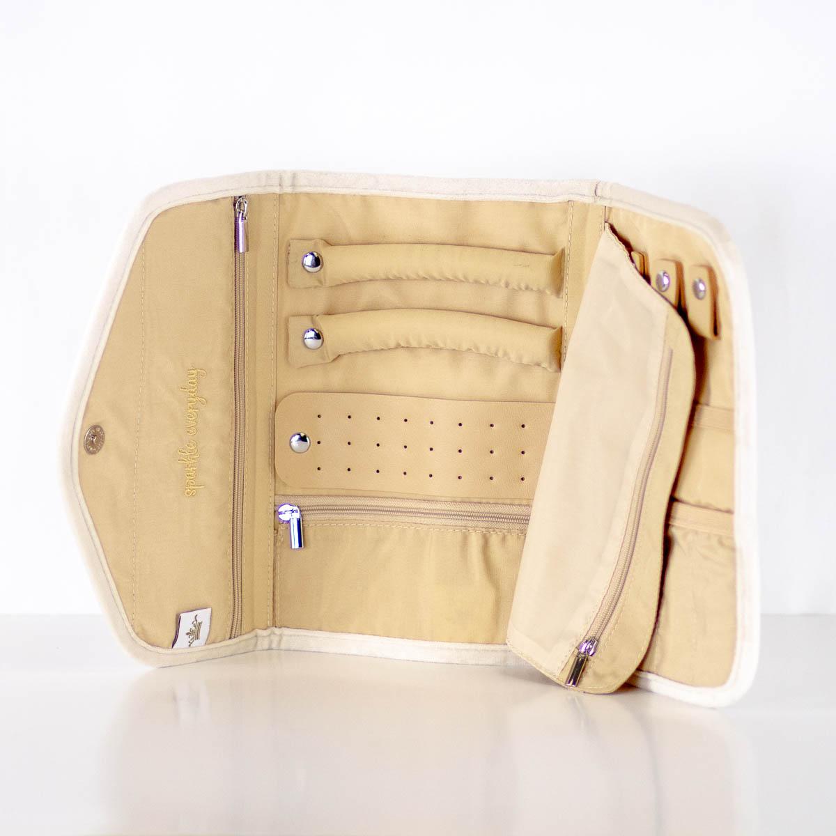 Quilted Jewelry Clutch In Off White