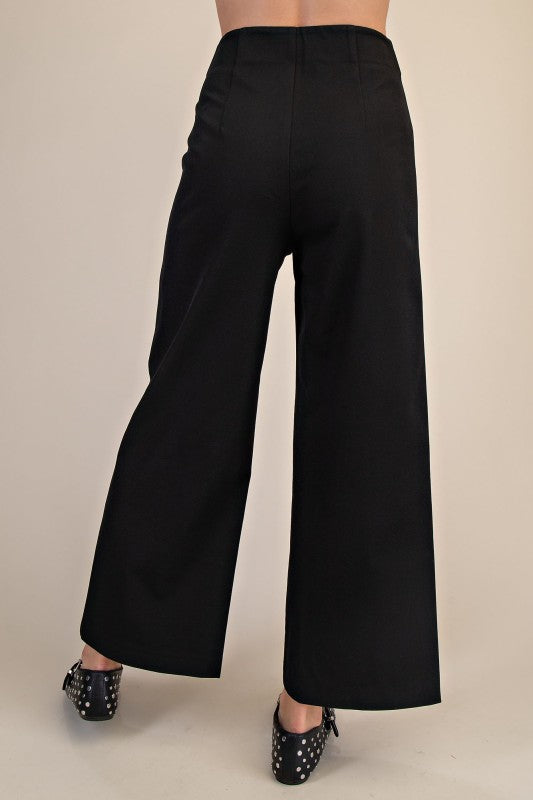 High Waist Wide Leg Pant - Black