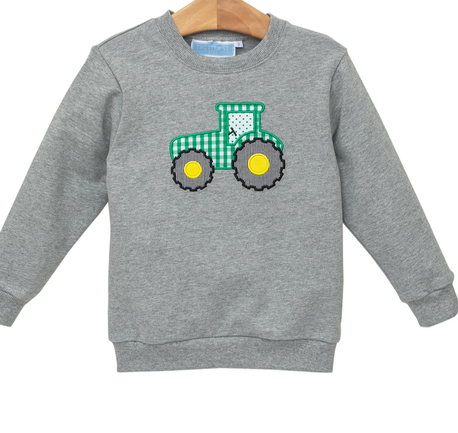 Tractor Applique Pullover
