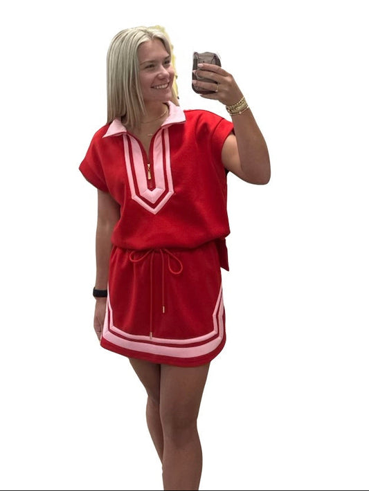 Red Skirt Set