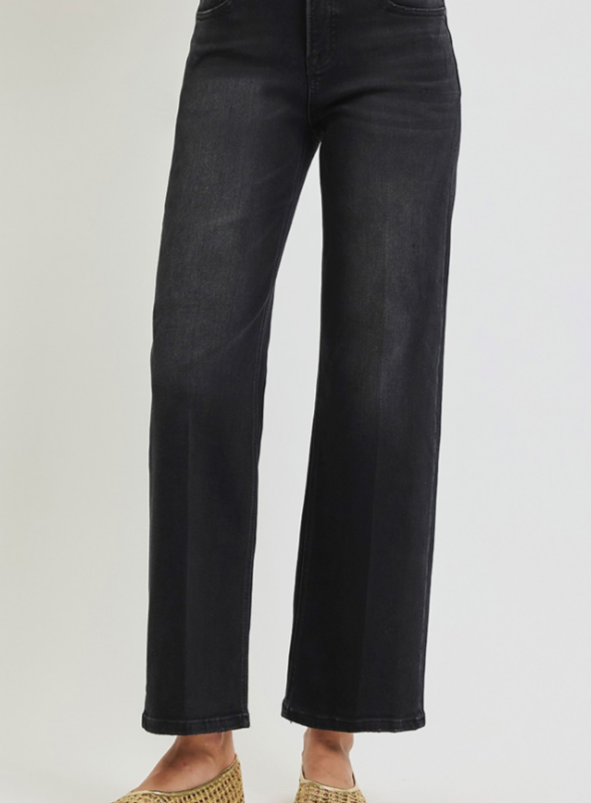 Tummy Control High Rise Ankle Straight with Crease Line Detail
