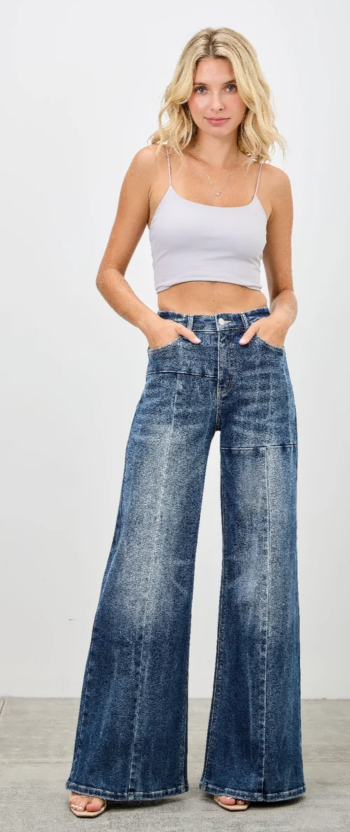 Mid Rise Wide Leg