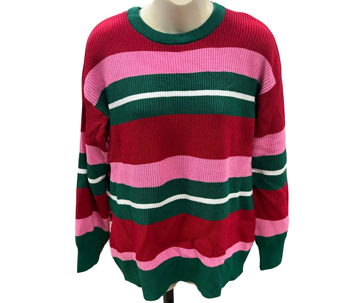Logan Red Pink Stripe Sweater