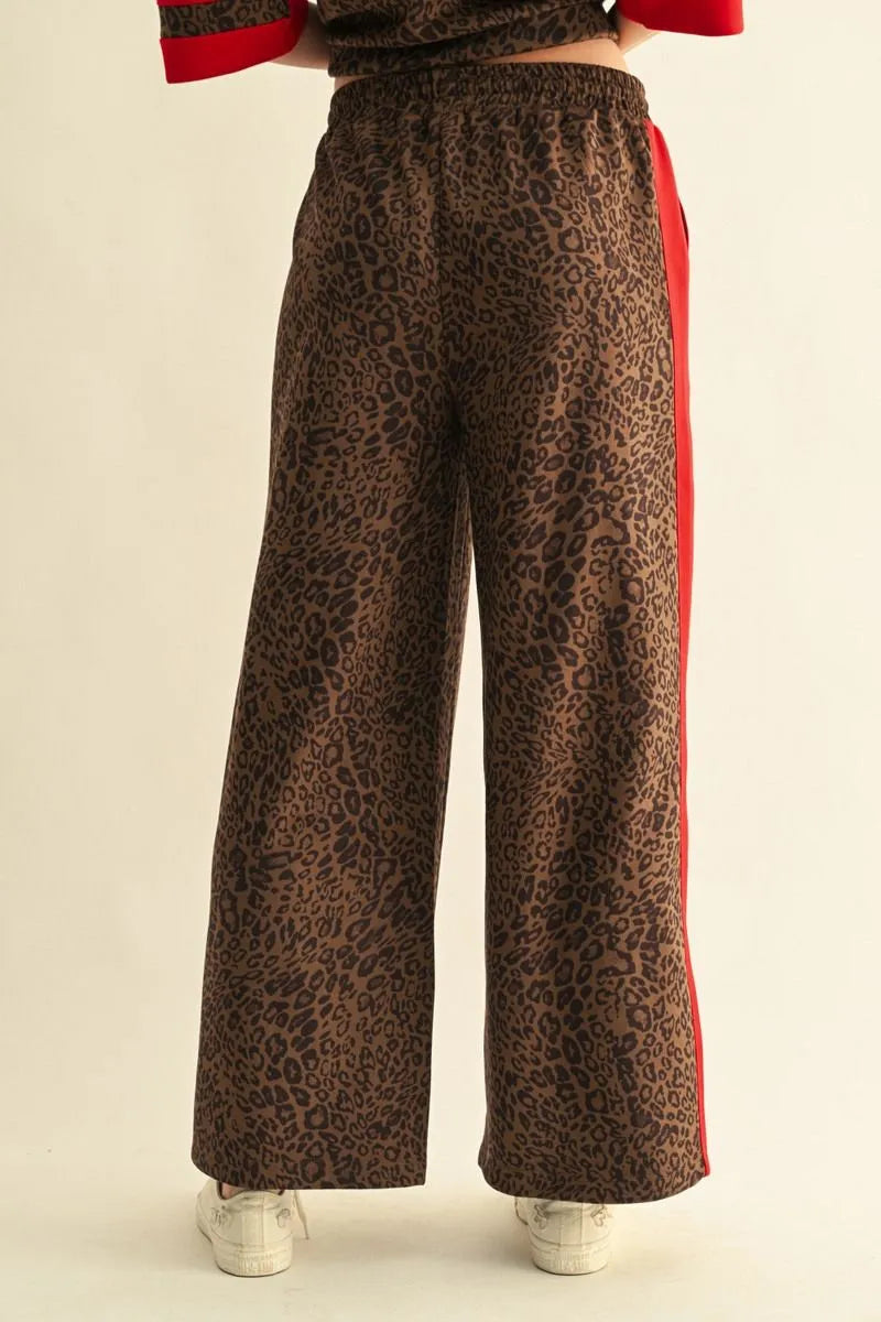 Faux Suede Leopard Pant