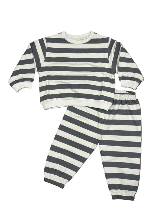 Midnight Stripe Sweatshirt Set
