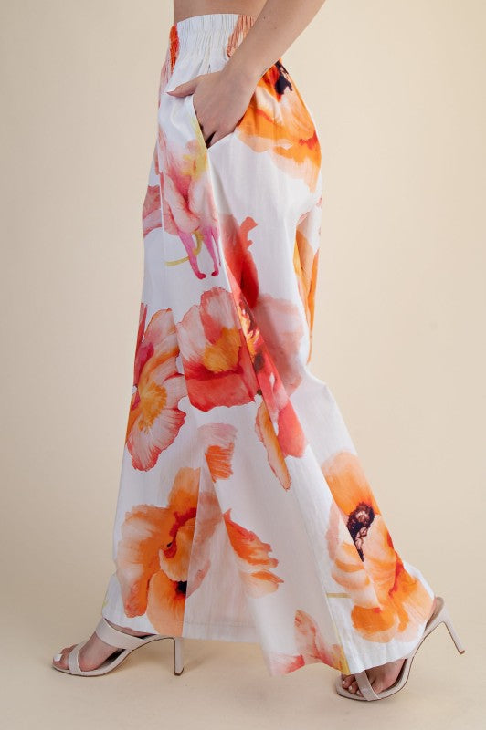 Ivory Floral Pant Set