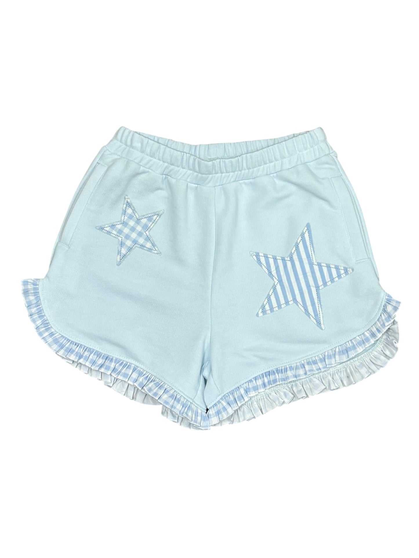 Star Appliqué Shorts W Ruffle Hem