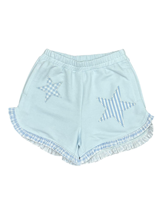 Star Appliqué Shorts W Ruffle Hem