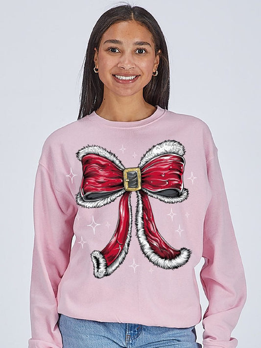 Santa Bow Sweatshirt