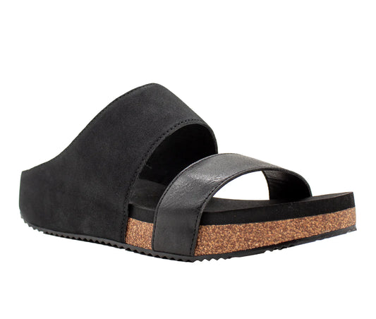 Campfire Faux Leather Sandal - Black