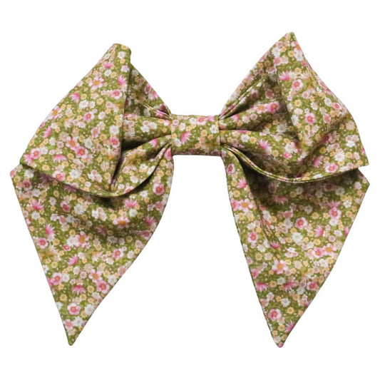 Olive Petal Classic Bow