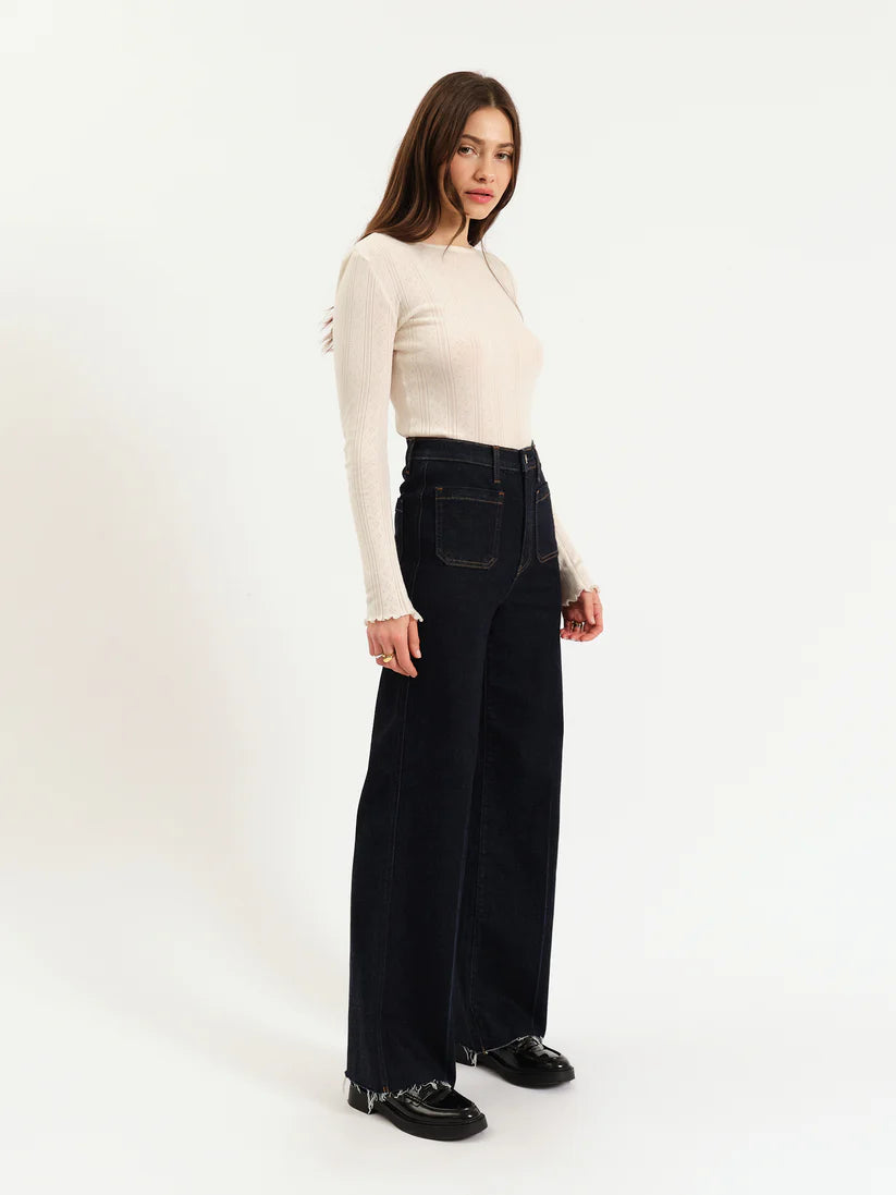 Far Out High Rise Wide Leg With Fashion Pocket - Rinse