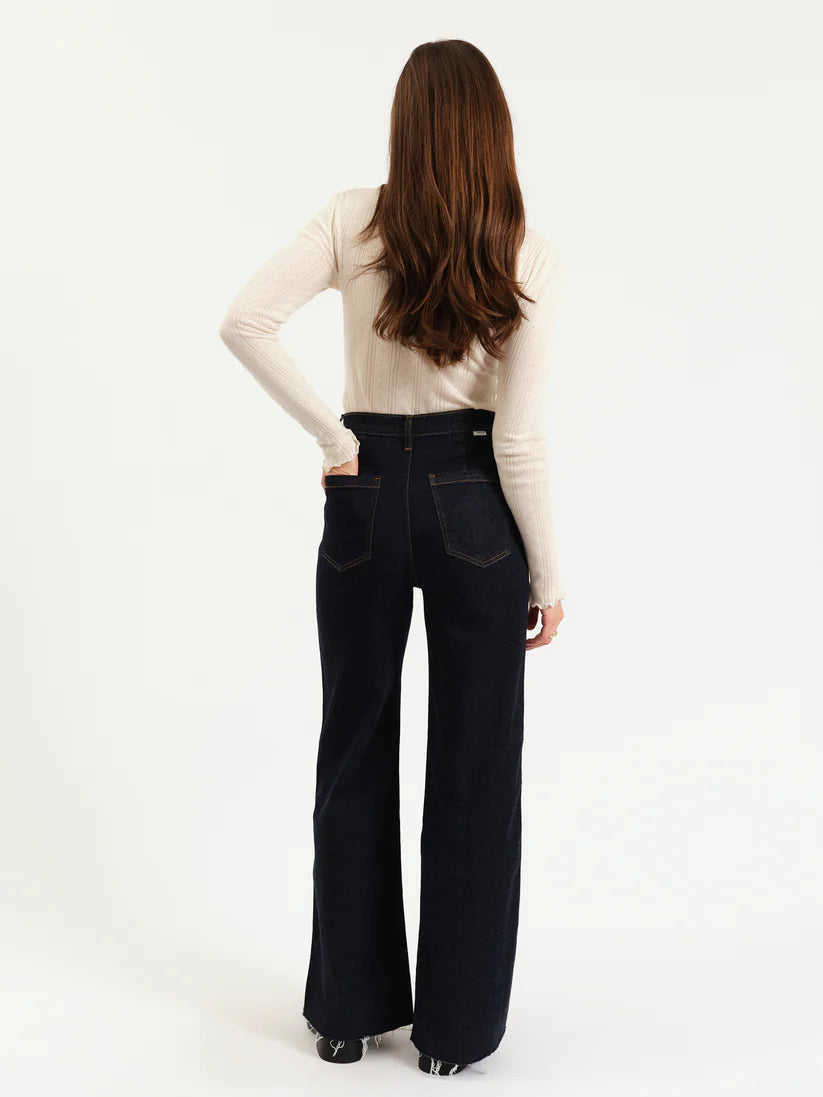 Far Out High Rise Wide Leg With Fashion Pocket - Rinse