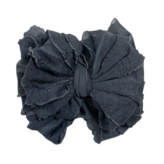 Dark Grey Messy Bow