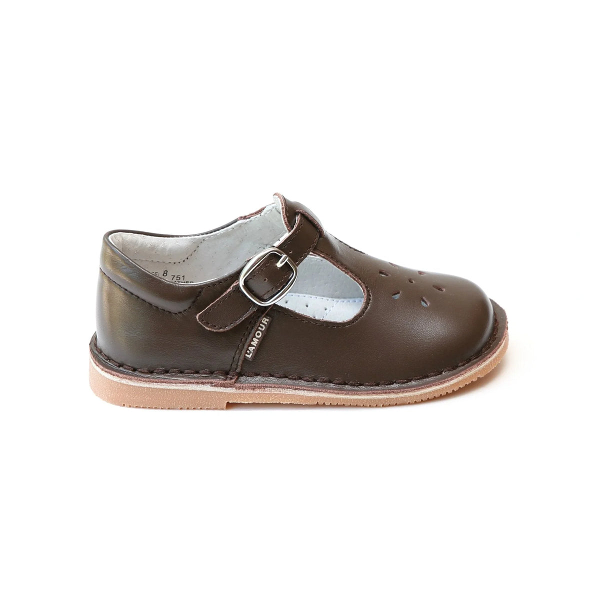 Brown Joy Leather T-Strap
