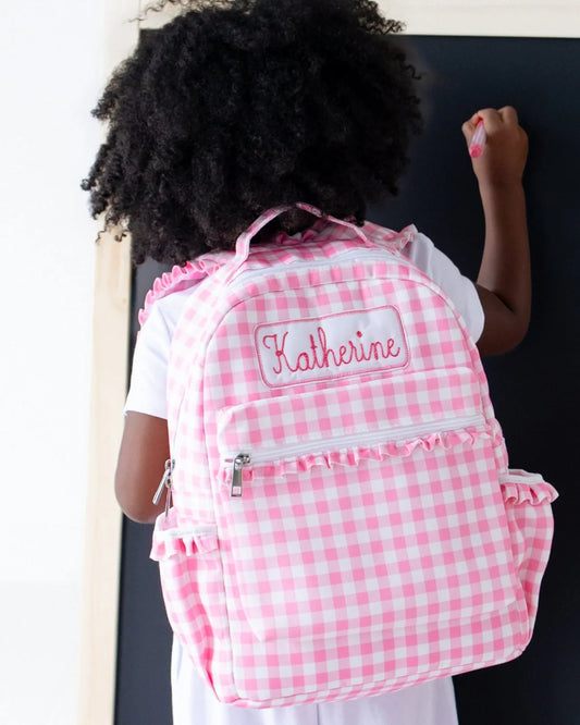 Pink Gingham Backpack