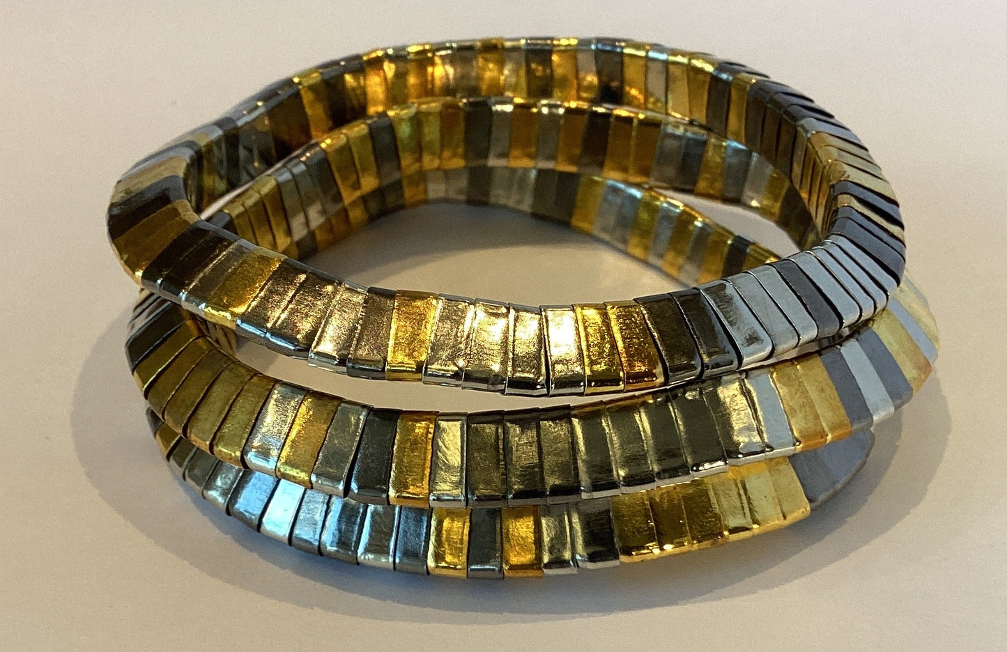 Mixed Metal Elastic Bracelets