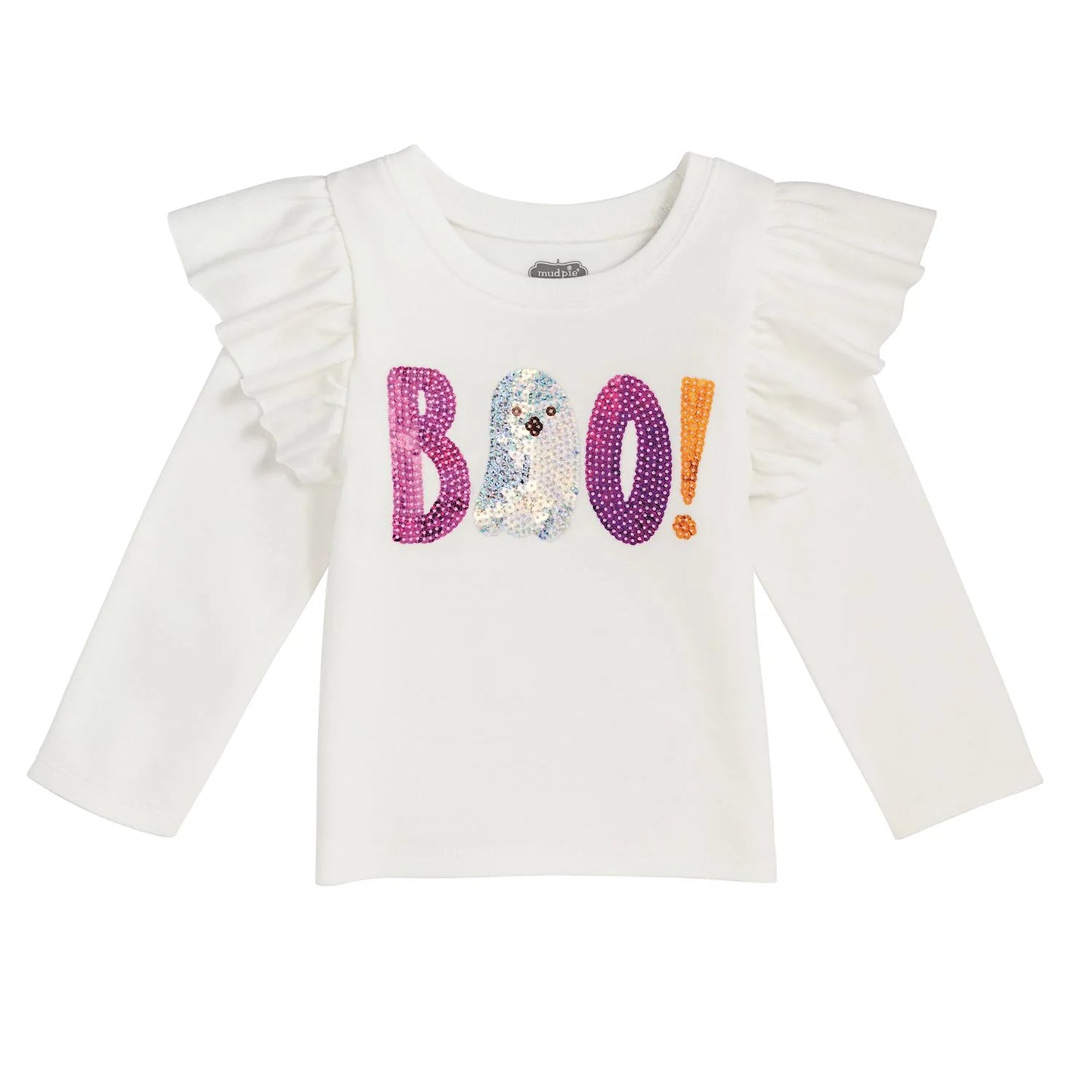 White Boo Sequin Tee