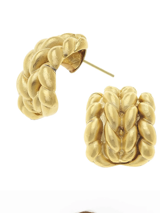 Gold Braided Rope Earrings