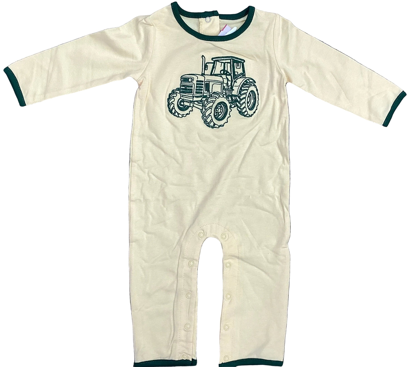Tractor Embroidered Romper