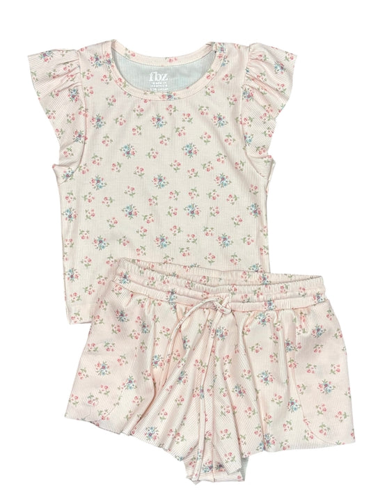 Pink Floral Ruffle Tee