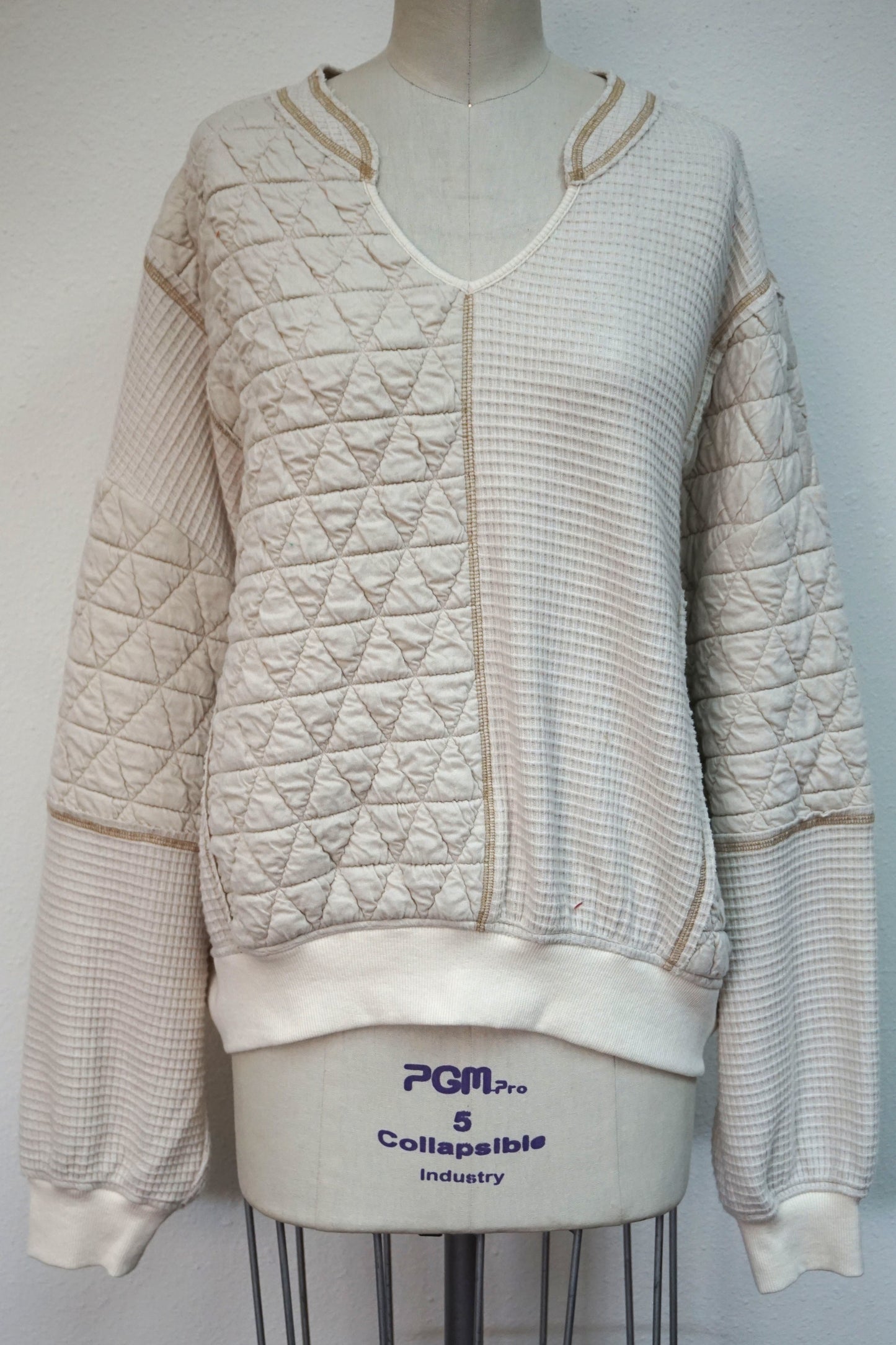 Quilt And Waffle Mix Top - Natural