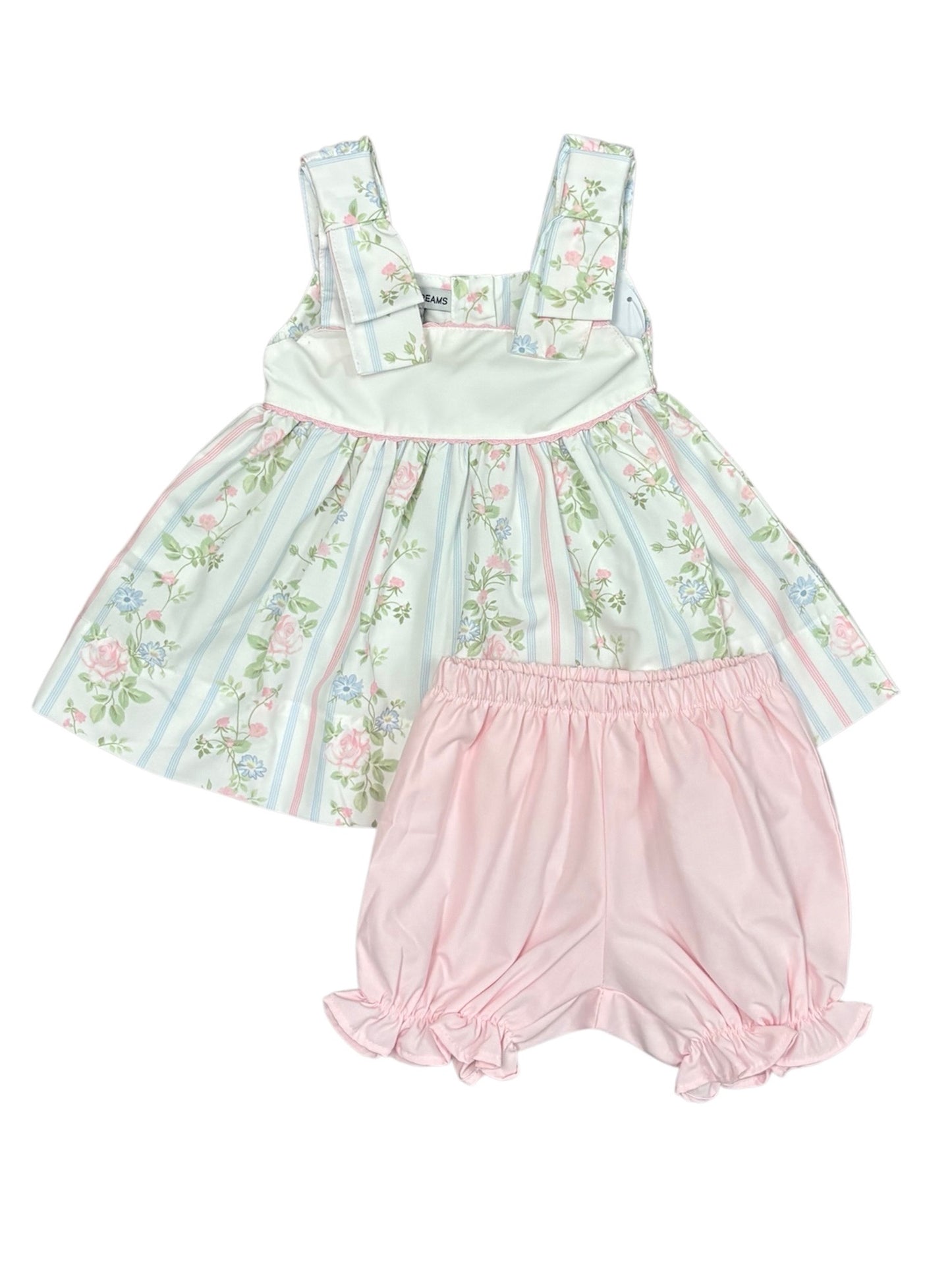 Valerie Blue/Pink Vine Floral Print Bloomer Set