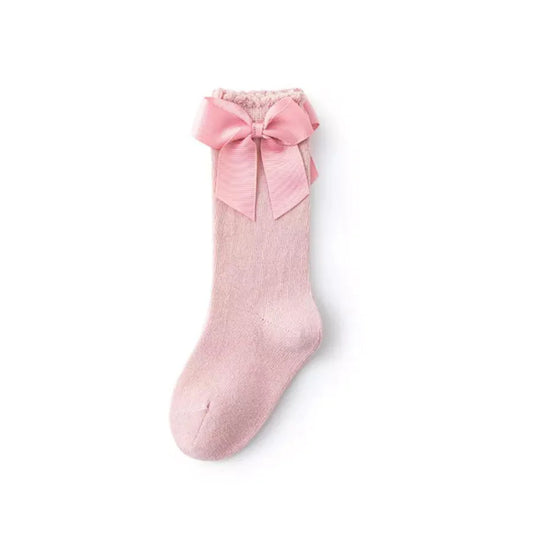 Pink Bow Knee Sock