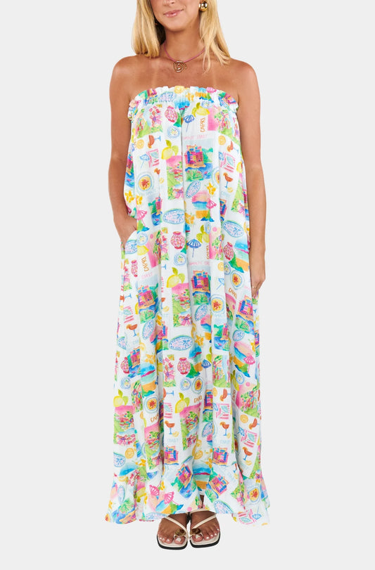 Around The World Maxi Dress Amalfi Coast Linen