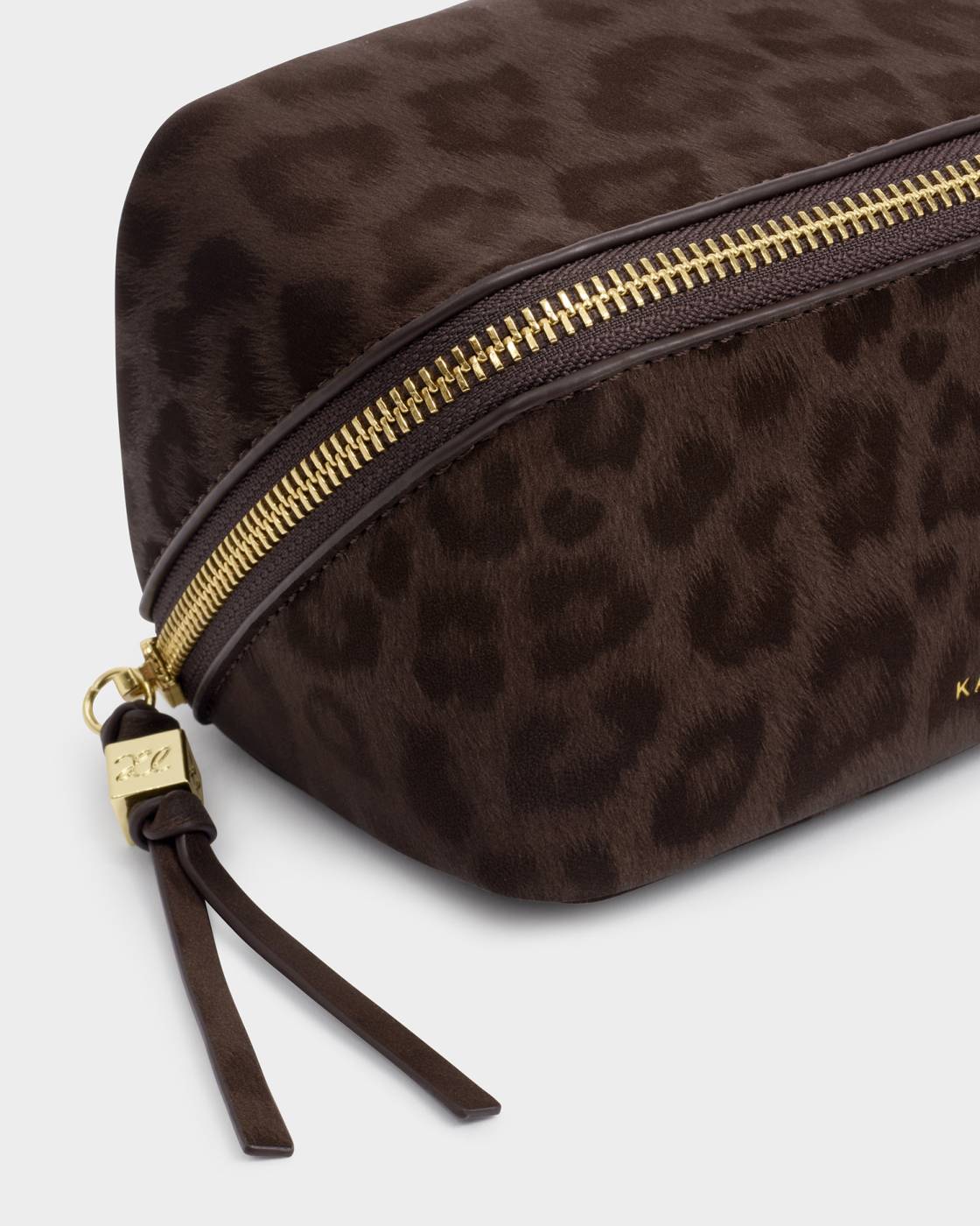 Fold-Out Mirror Makeup Bag - Chocolate Leopard