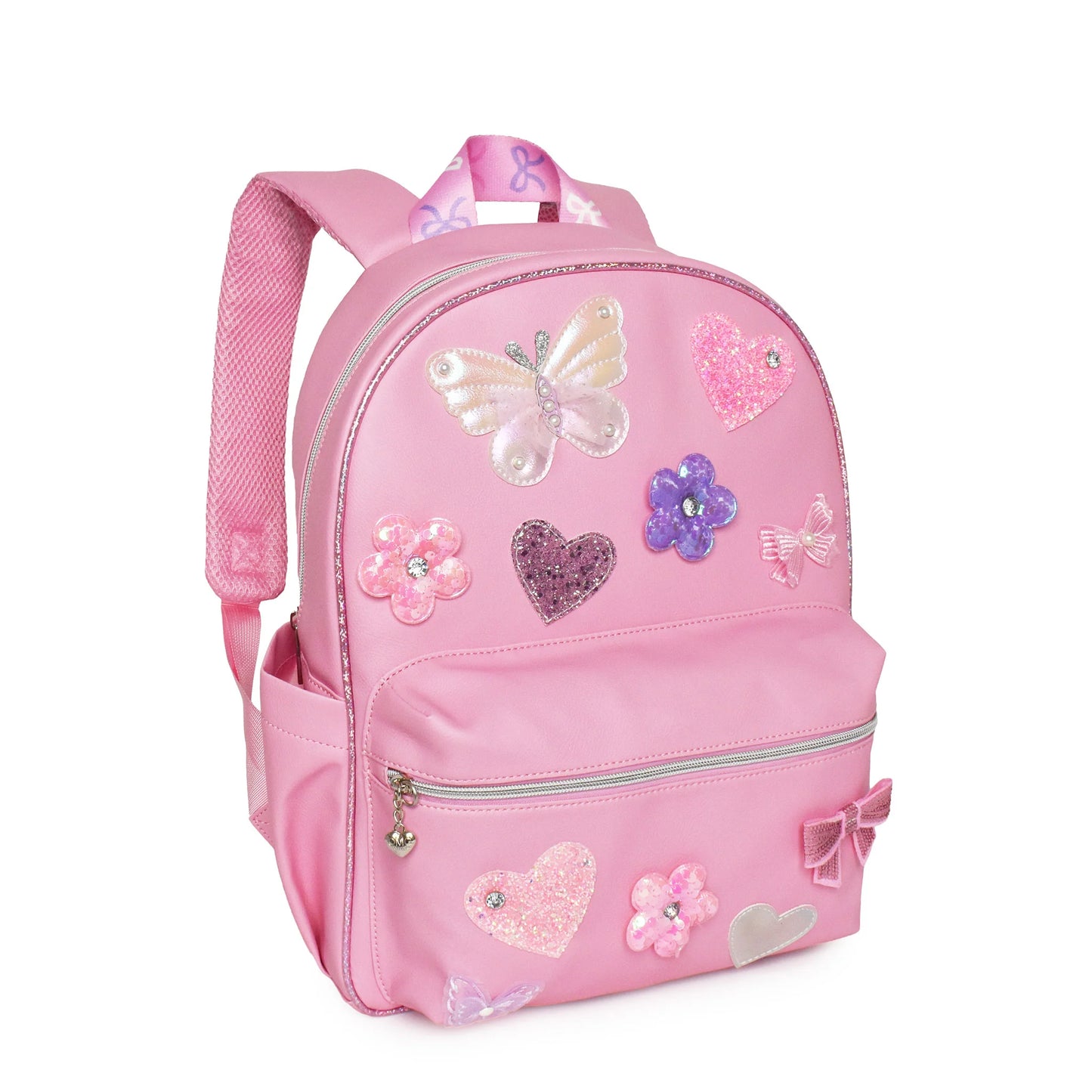 Butterfly, Heart, Daisy, & Bow Patched Large Backpack