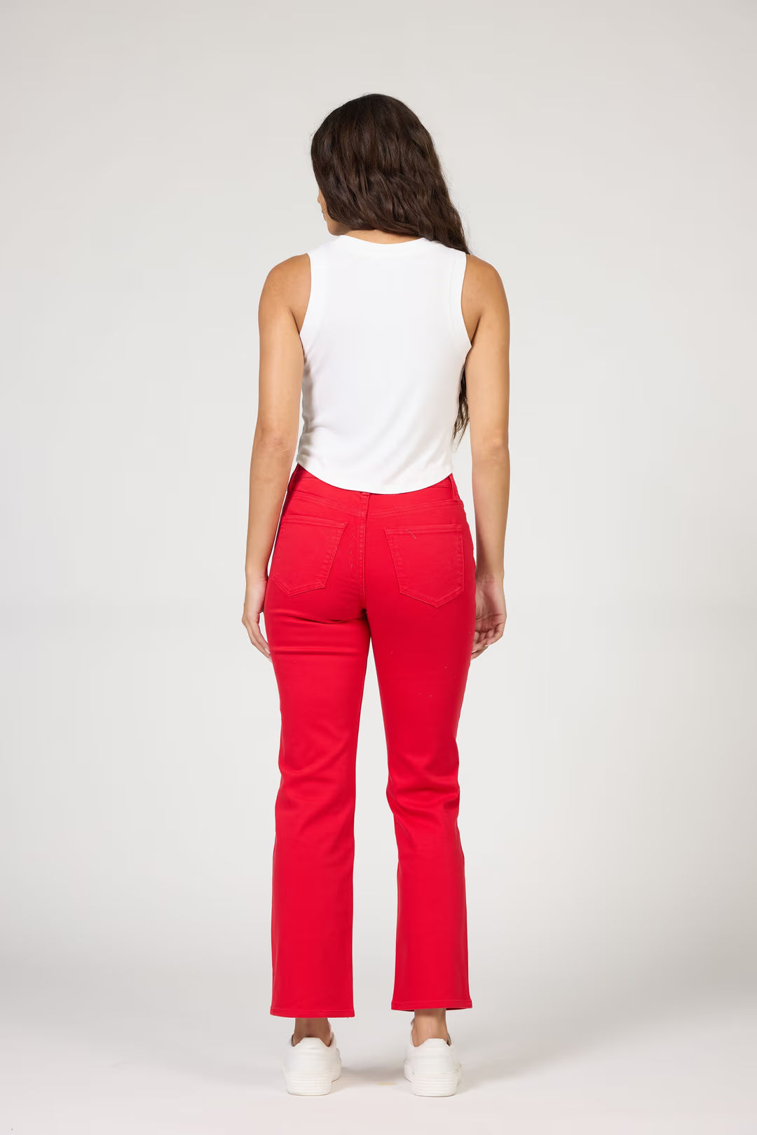 Anika Straight Leg Mid Rise Jean - Salsa