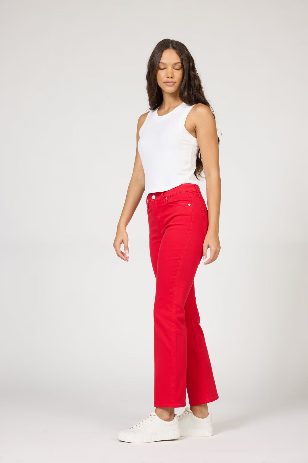 Anika Straight Leg Mid Rise Jean - Salsa