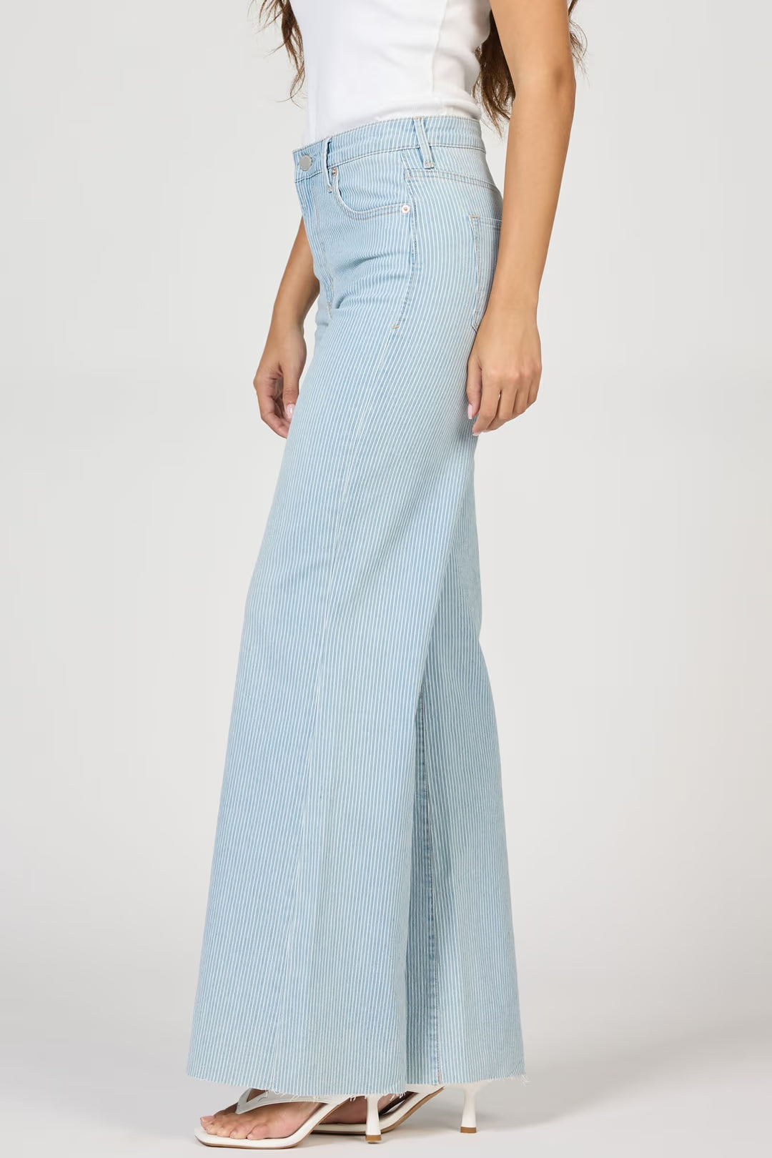 Fiona High Rise Wide Leg Jean - Railroad Stripes