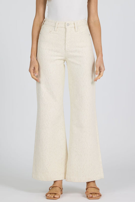 Fiona Wide Leg Jean - Wheat Lace