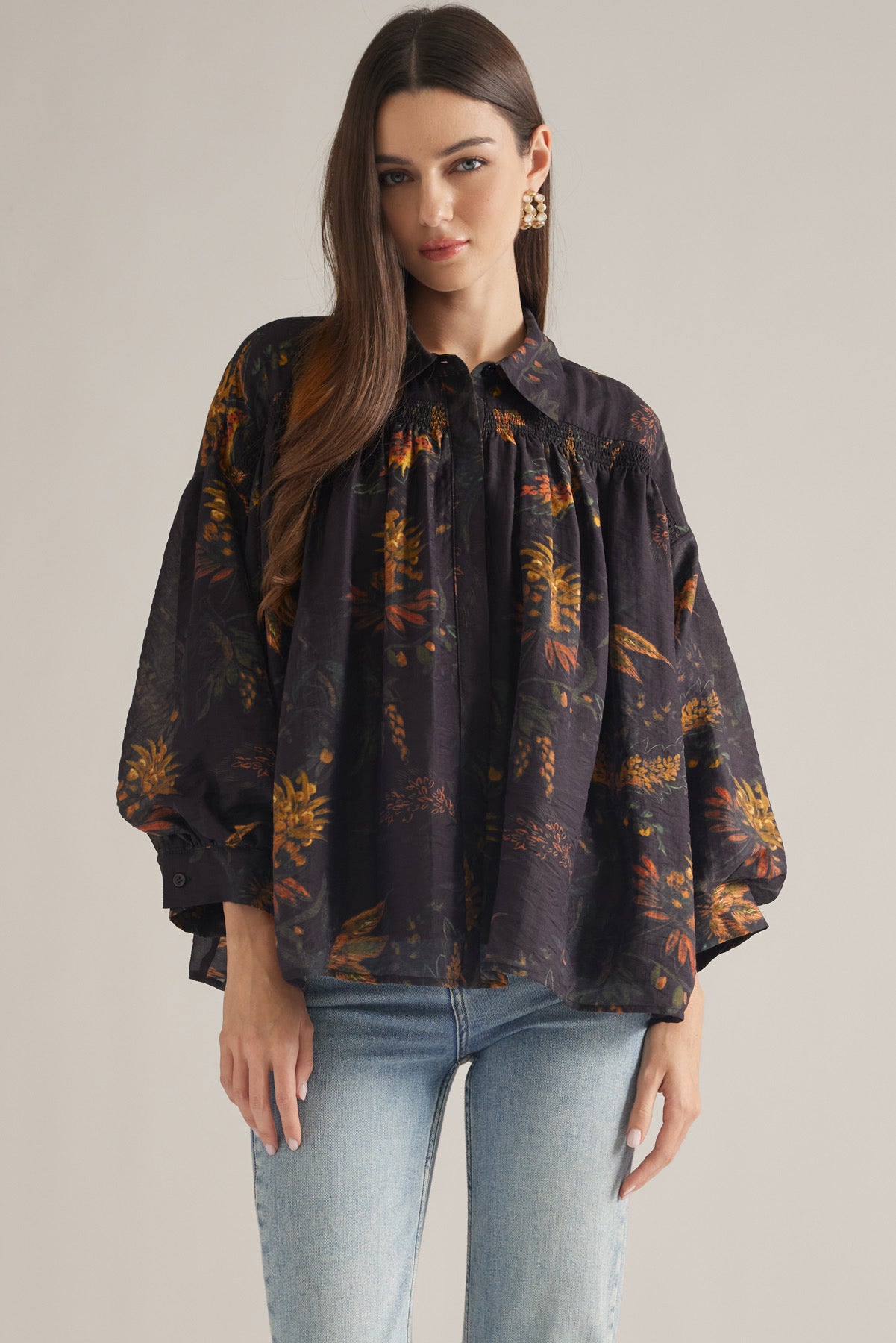 Chocolate Floral Top