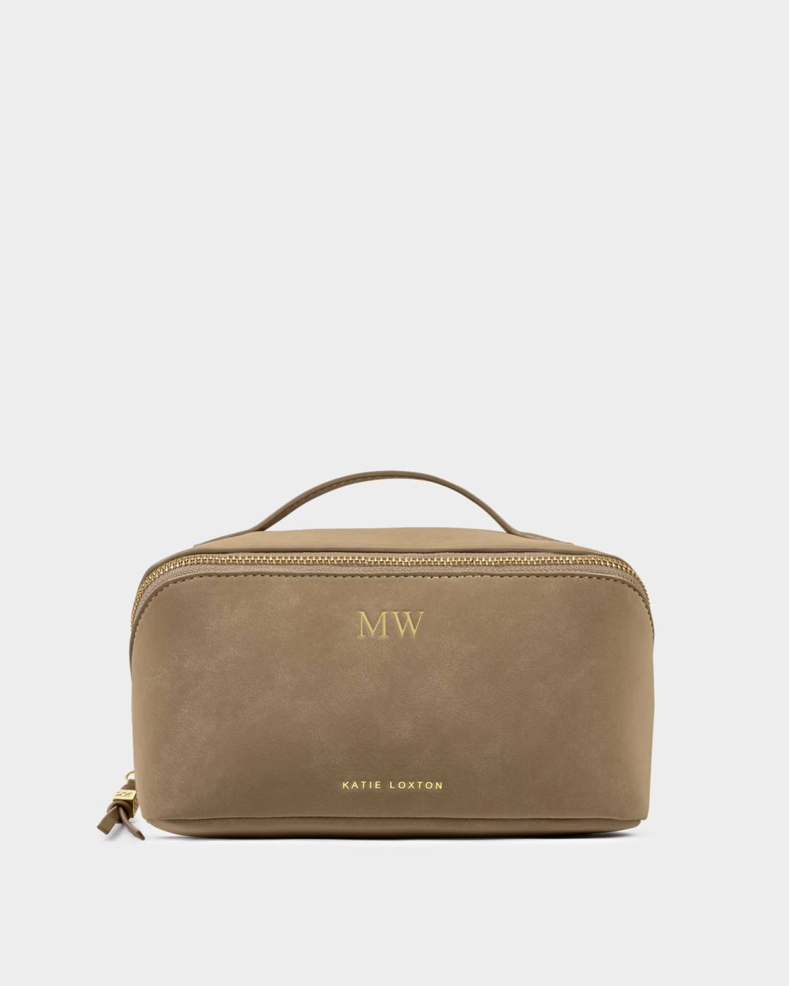Soho Suedette Medium Makeup & Toiletry Bag - Taupe