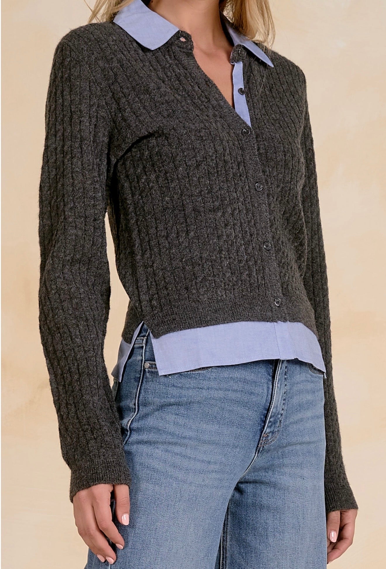 Collar Sweater Cardigan