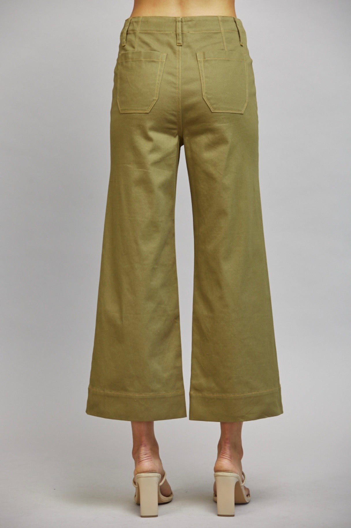 Olive High Waisted Pants