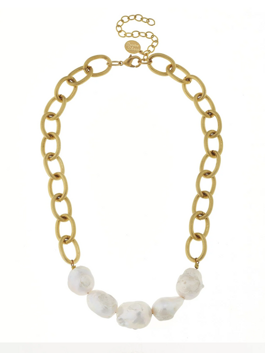Baroque Pearl Chain Necklace