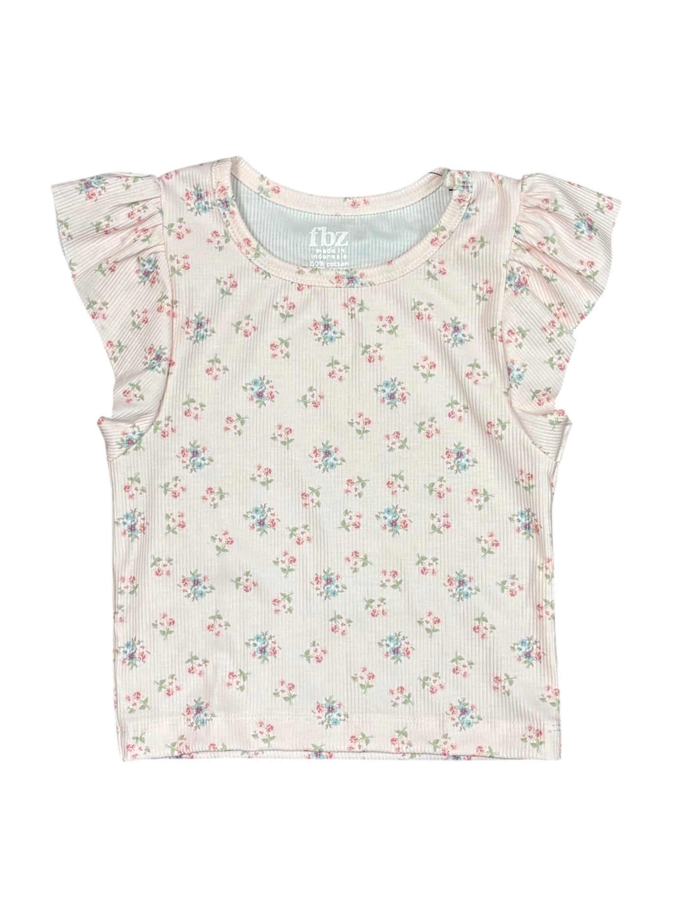 Pink Floral Ruffle Tee