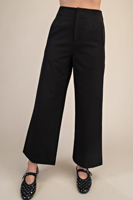 High Waist Wide Leg Pant - Black
