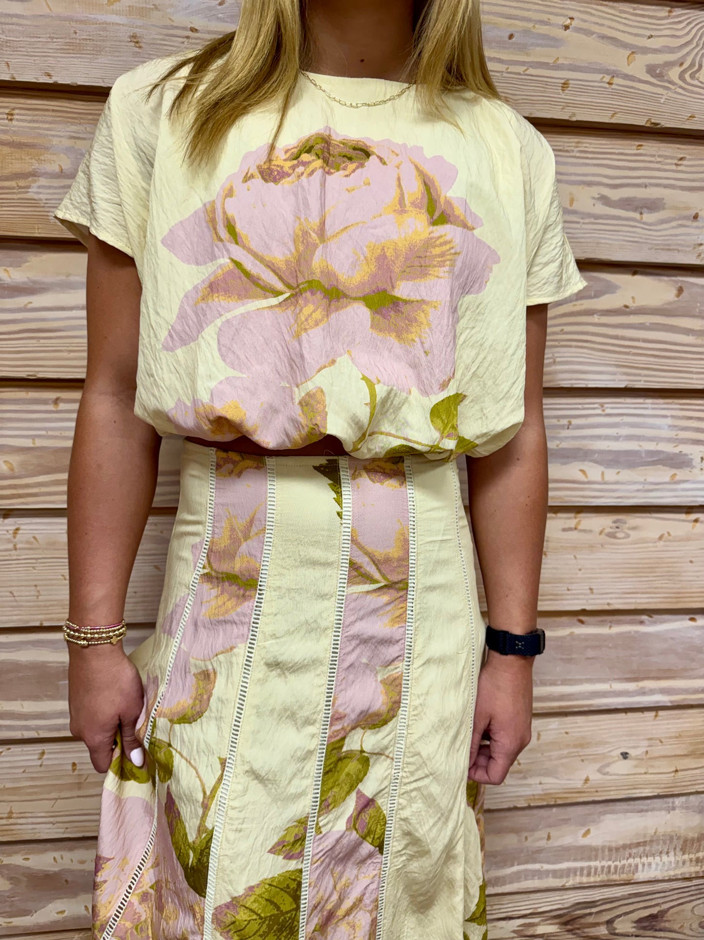 Floral Top And Skirt Set