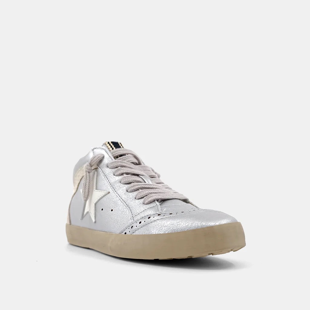 Paulina White Silver Sneaker